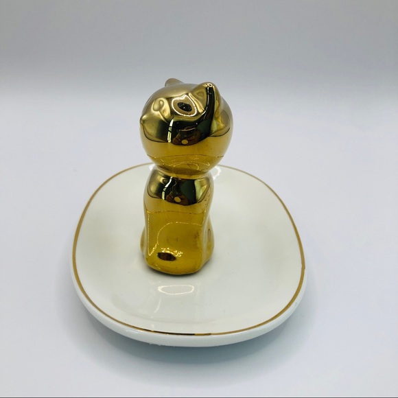 Gold Cat Trinket Dish - Picture 2 of 6